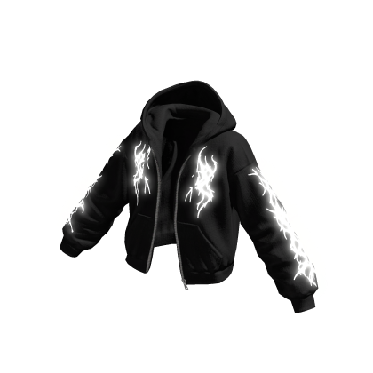 Glowing Emissive Grunge Sigil Print Open Hoodie
