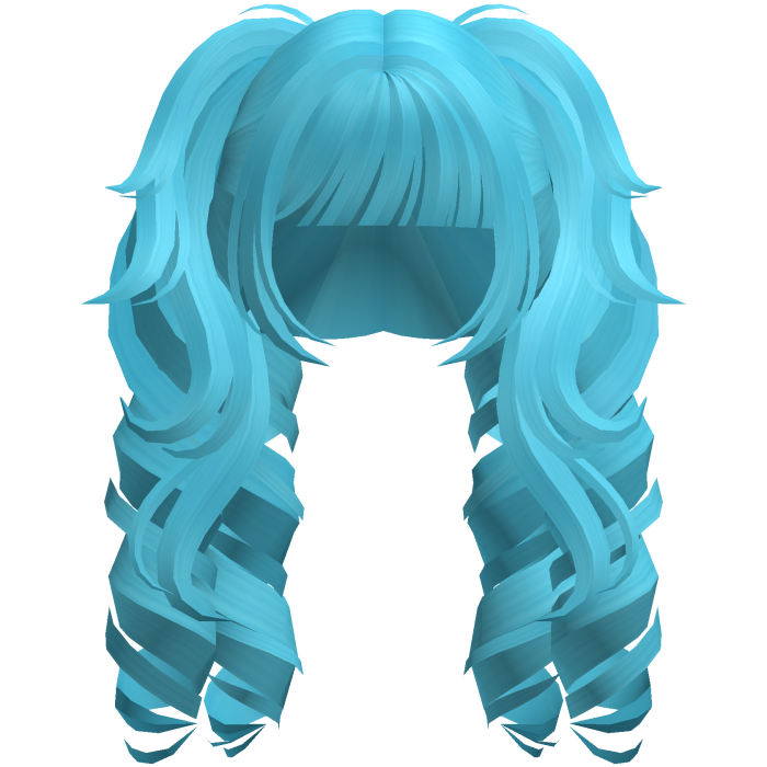 Curly Fluffy Anime Pigtails Light Blue