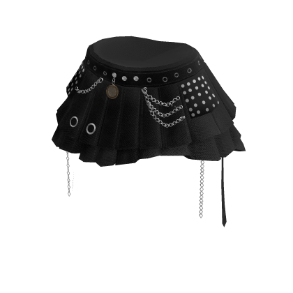 Alt Pleated Chain Skirt (Black) thumbnail