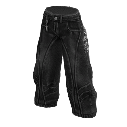 Black Gothic Baggy Dagger Jeans thumbnail