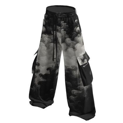Baggy Pants - Black & White Smoke
