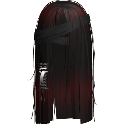 Creepy Red Black Monster Hair w Black Bandages