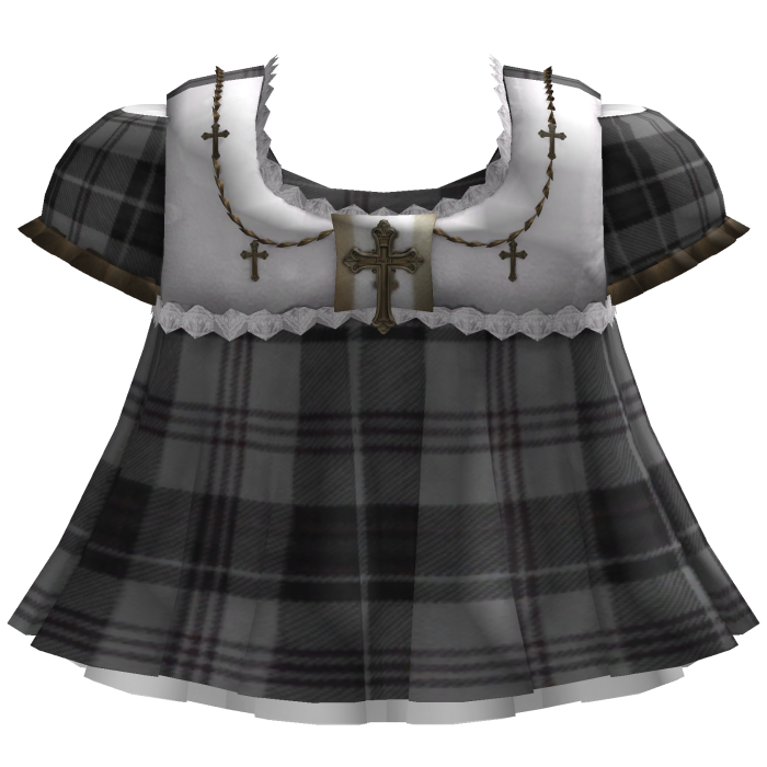 Plaid Babydoll Dress with Jesus Cross Details
