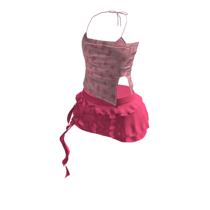ʚ y2k floral summer skirt outfit pink
