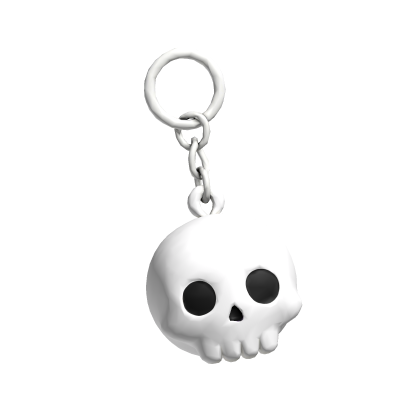 White Skull Keychain