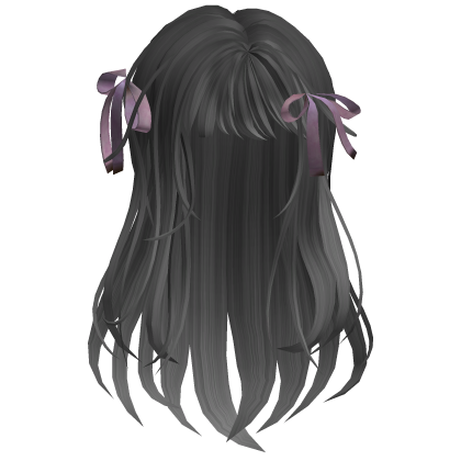 Long Layered Bow Hair - Grey