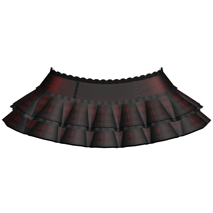 Dark Red Emo Gothic Plaid Layered Ruffle Skirt