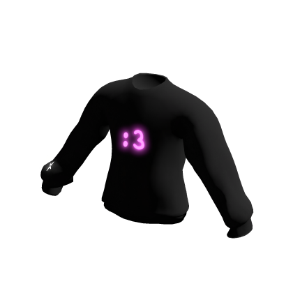 Y2K Meow :3 Emissive Black Sweater
