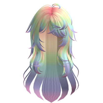 Pastel Rainbow Messy Anime Hair w Soft Layers Roblox item