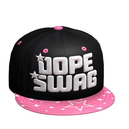 Dope Swag Flat Brim Cap Hat Pink Roblox item