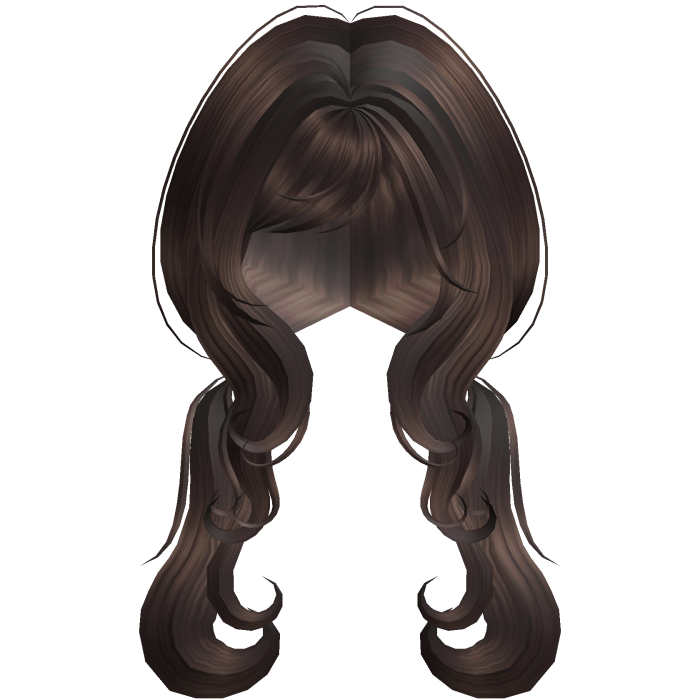 sweet curl princess low pigtails in brown