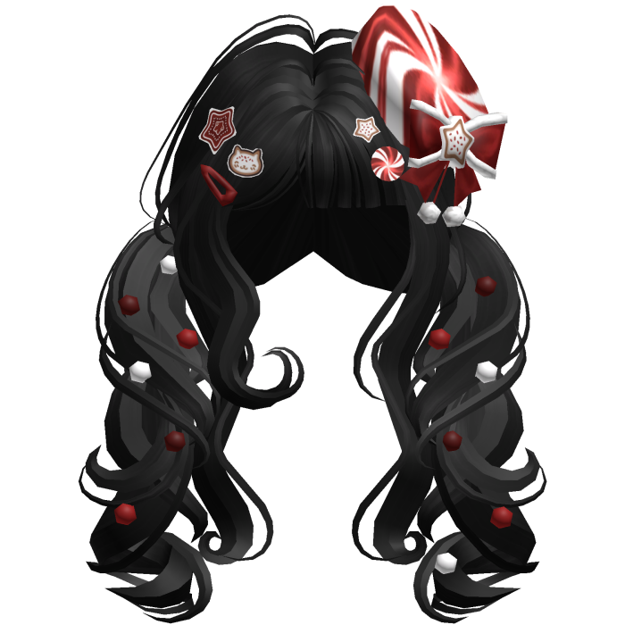 ♡ Christmas Peppermint Pigtails (Black)