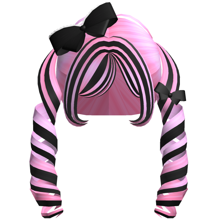 cute pink & black anime tornado pigtails 