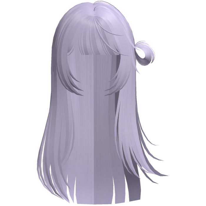 cute wispy windy shoujo bun hair in light purple