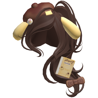 ♡ cute kawaii pompompurin ponytail 🍮 brown Roblox item