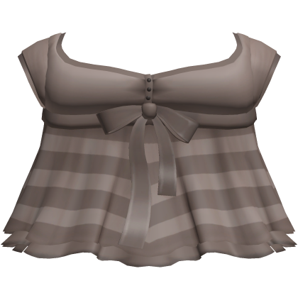 ♡: brown stripes delicate dainty babydoll top