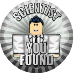 Found Scientist! 🤍 Roblox badge thumbnail