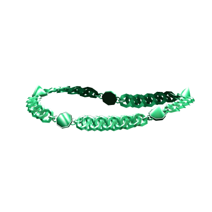 -',ৎ Spiked Metal Green Chain Necklace (1.0)