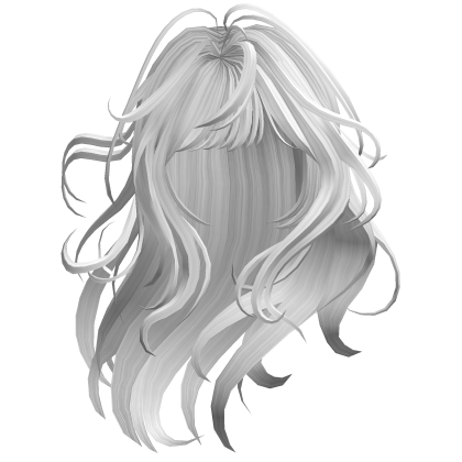 Flowing Side Part Hair - White
