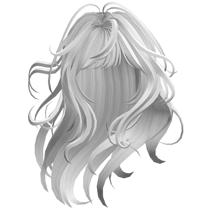 Flowing Side Part Hair - White