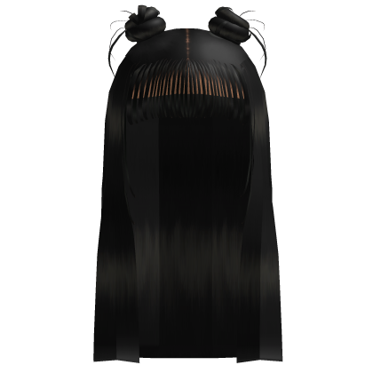 🍭Black⭐️ Long Double Bun w/ Bangs🎀