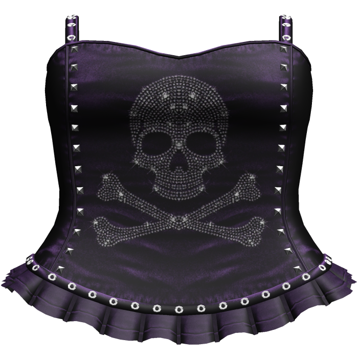 Emo Purple Rhinestone Skull Dress