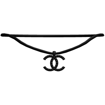 1.0 black double cc emo niche studded necklace