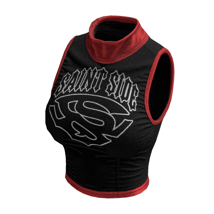 Sleeveless Y2K Top (Black Red)