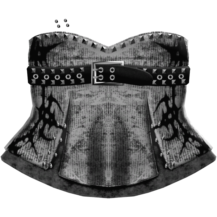 goth emo vkei studded belt dress black & white