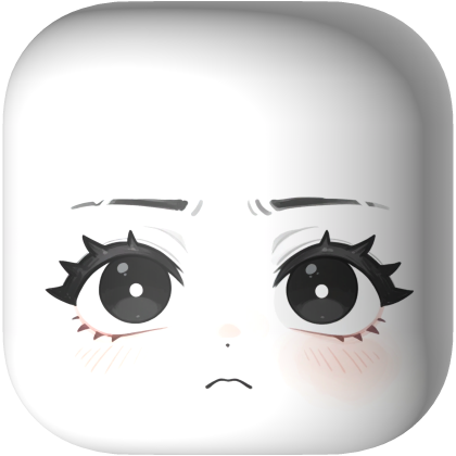 Cute Upset Face – White Roblox item