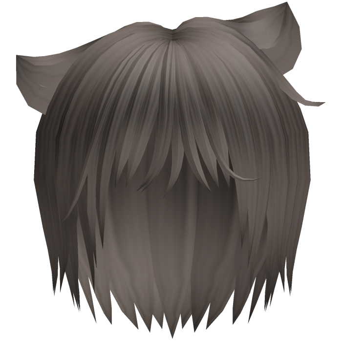 messy cute emo vkei catboy hair in ash brown