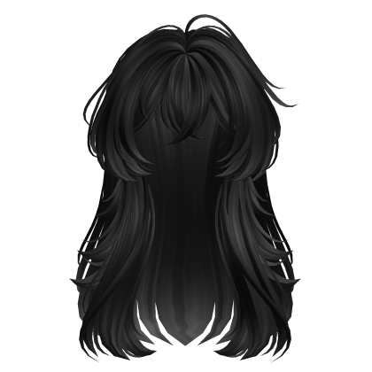 Loose Fluffy Anime Girl Hairstyle (Black V1) Roblox item