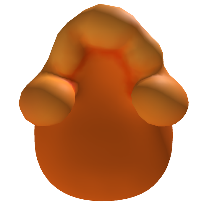 Orange stylized big slime blob hair