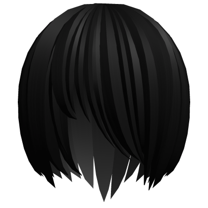 black shy long scene emo hair Roblox item