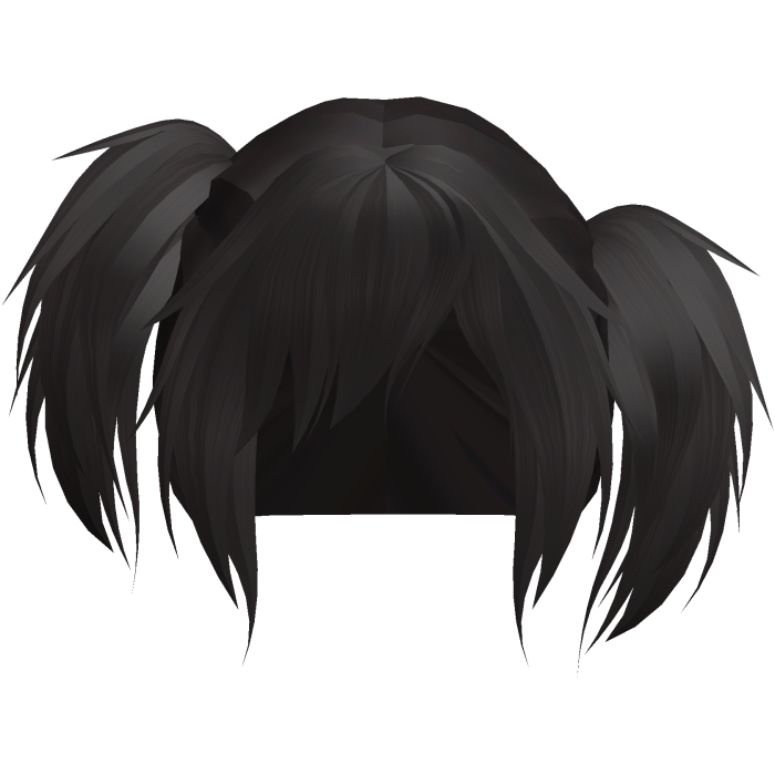 Emo Gothic Uneven Short Pigtails in Dark Brown