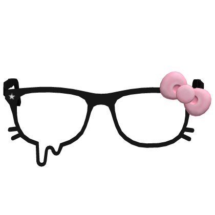 Kitty Glasses w/ Pink Bow in Black