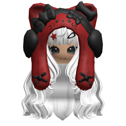White Cute Cozy Kitty Hood Hair