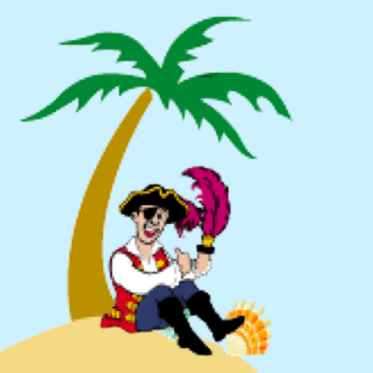 Cartoon Captain in a island Roblox decal