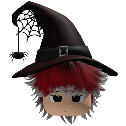 fluffy messy emo Y2K Halloween hair (Red) Roblox item