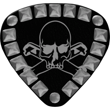 🖤🗝️studded skull guitar pick picklace addon