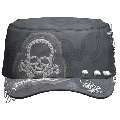 Grunge Punk Skull Cap Faded Blue