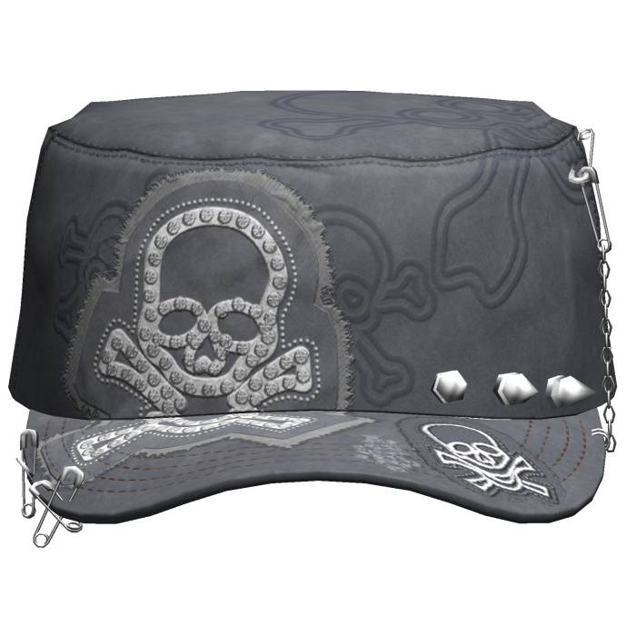 Grunge Punk Skull Cap Faded Blue