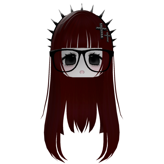 Emo Moe Head with Glasses and Spikes
