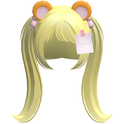yellow kawaii tween hamster silly pigtails