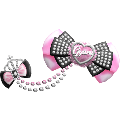 Hime Gyaru Pink Black Bow Headpiece Pearls Cute