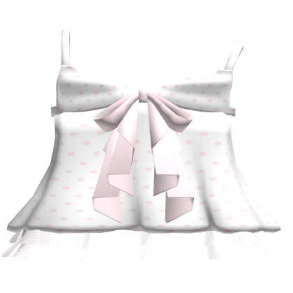 ʚ♡ɞcute flowy polka dot ruffled dress white & pink
