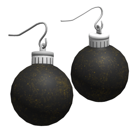 black christmas ornament earrings