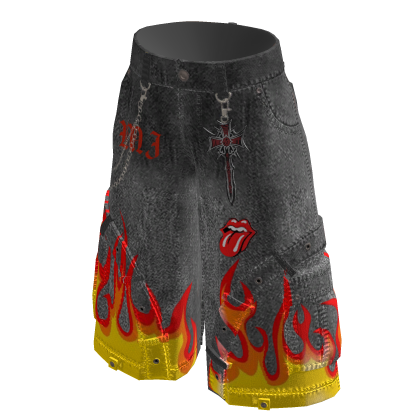 MJ - Gray Jorts Monkey Fire