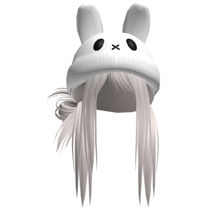 Moe Messy Girl Hair W/ Bunny Hat  Silver V2