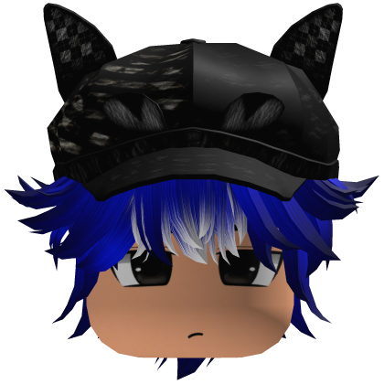Messy Fluffy Emo Y2K Boy Hair VKAI blue white CAT Roblox item